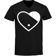 Herren V-Ausschnitt T-Shirt - Herz Vorderseite
