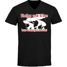 Herren V-Ausschnitt T-Shirt - Ruhm und Ehre dem deutschen Soldat Vorderseite