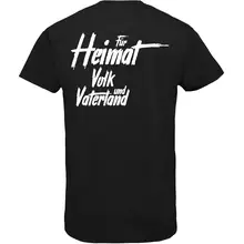 Herren V-Ausschnitt T-Shirt - Nationalist für Heimat, Volk und Vaterland Rückseite