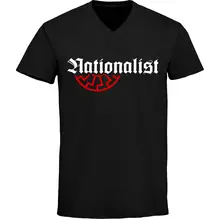 Herren V-Ausschnitt T-Shirt - Nationalist für Heimat, Volk und Vaterland Vorderseite